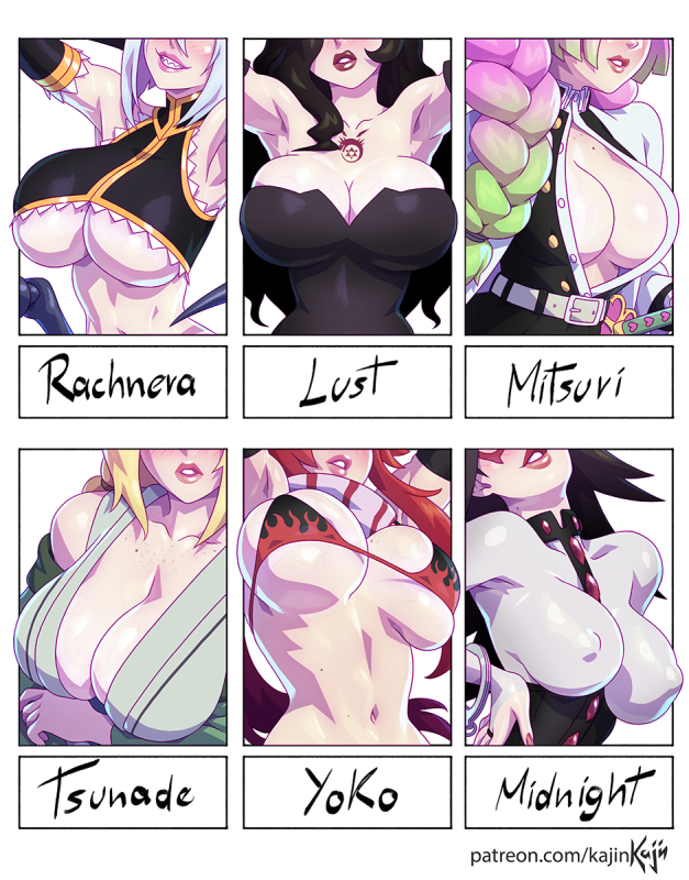 kanroji mitsuri,lust (fullmetal alchemist),midnight (my hero academia),nemuri kayama,tsunade,yoko littner